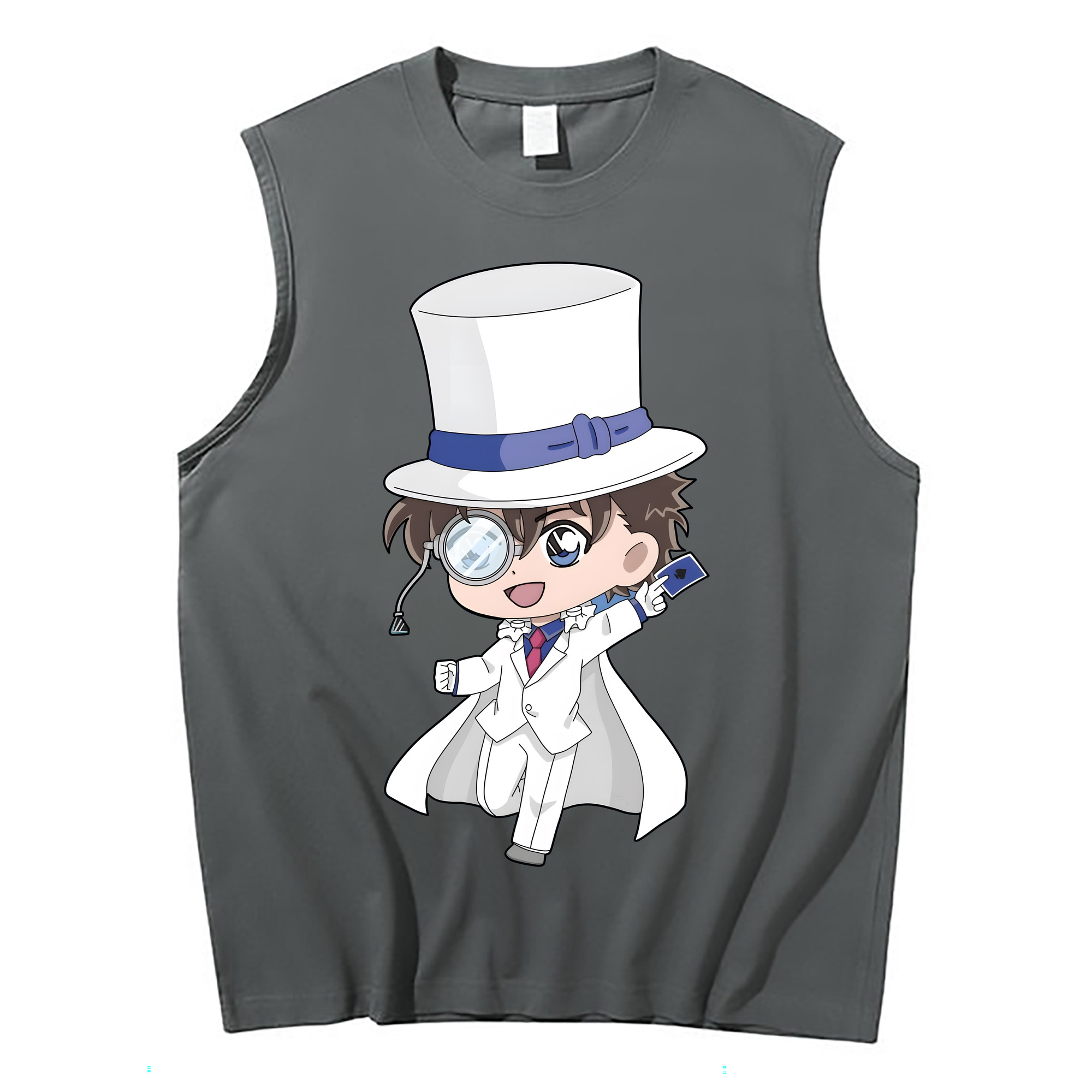 （画像用） 名探偵コナン くろば かいと Detective Conan Kuroba Kaito コットン100％タンクトップ（フロントプリント）